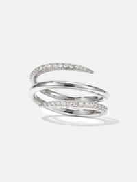 Bague Enveloppante spirale zirconium, coloris argenté – Soreli Paris