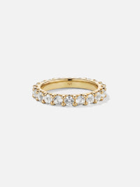 Bague Éternité alliance femme, zirconium, argent 925 plaqué or 18 carats, vue de face – Soreli Paris