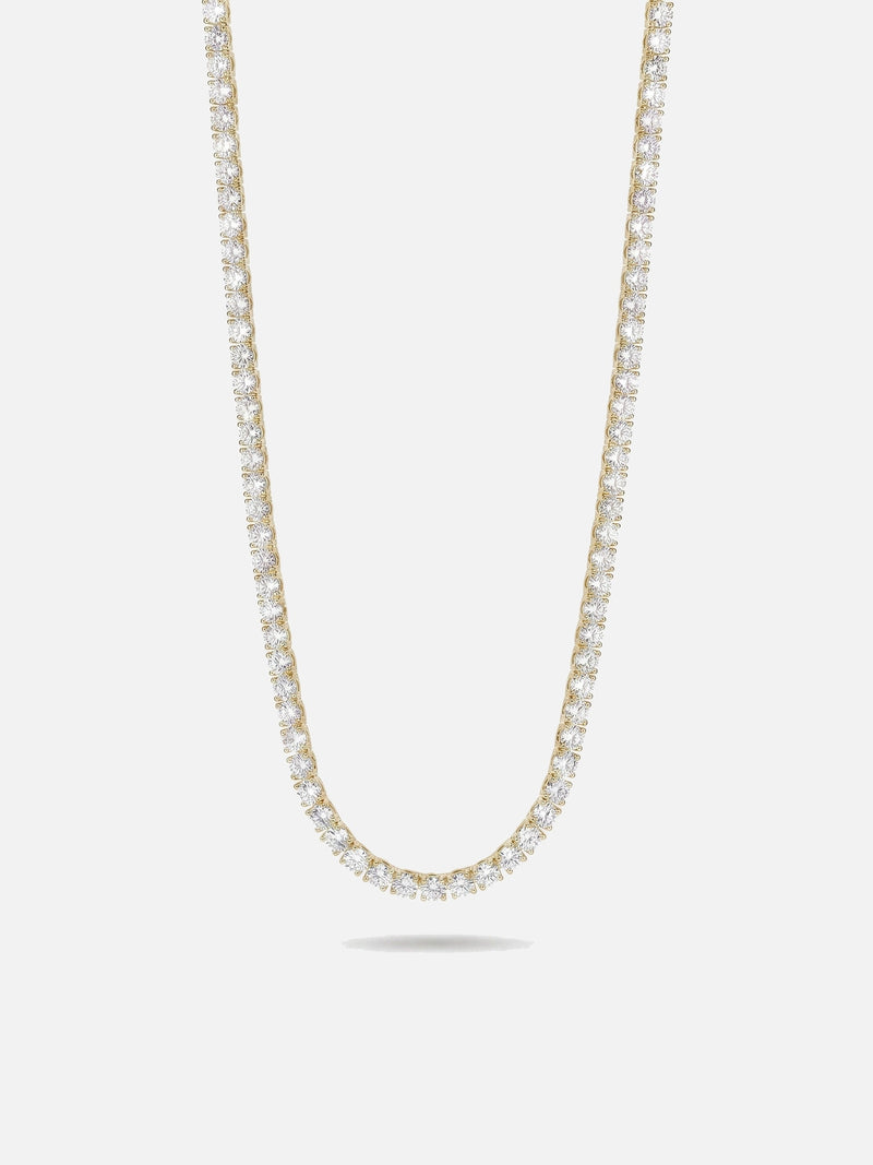 Collier Absolue tennis femme, zirconium taille brillant, argent 925 plaqué or 18 carats, coloris or jaune – Soreli Paris