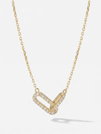 Collier Audacieuse femme, maillons entrelacés sertis de zirconium, argent 925 plaqué or 18 carats, coloris doré – Soreli Paris