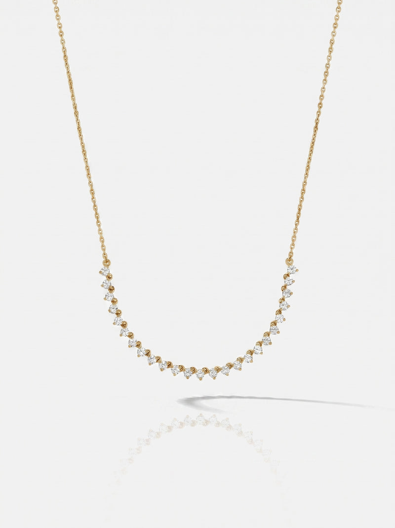 Collier Éclatante femme, zirconium disposé en arc, argent 925 plaqué or 18 carats – Soreli Paris