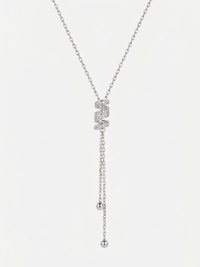 Collier Envoûtante – collier en Y en argent 925, pendentif spirale pavé de zirconiums